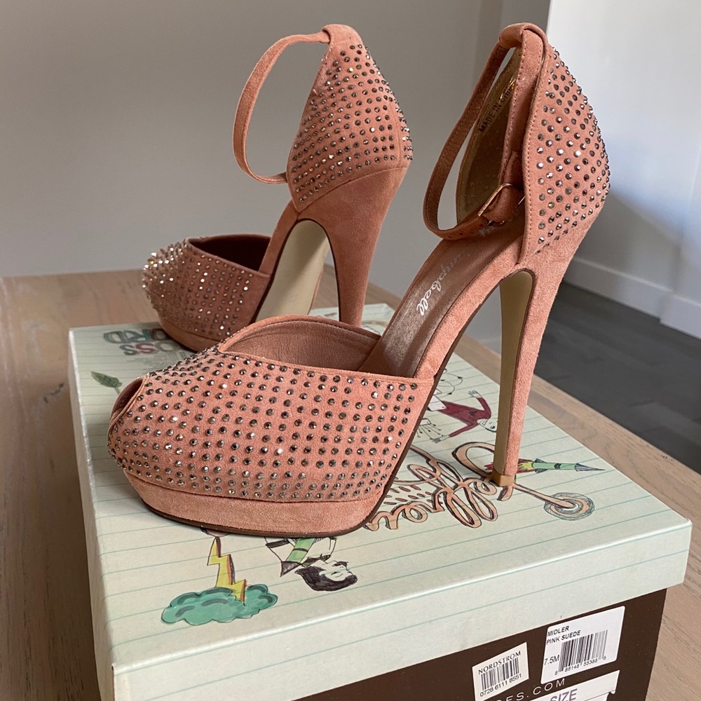 Suede Peep Toe Platform